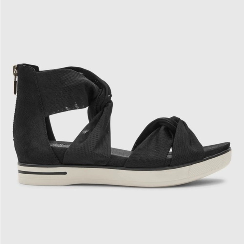 New Eileen Fisher Zanya Stretch Mash Sandal. Size 10, Color Black